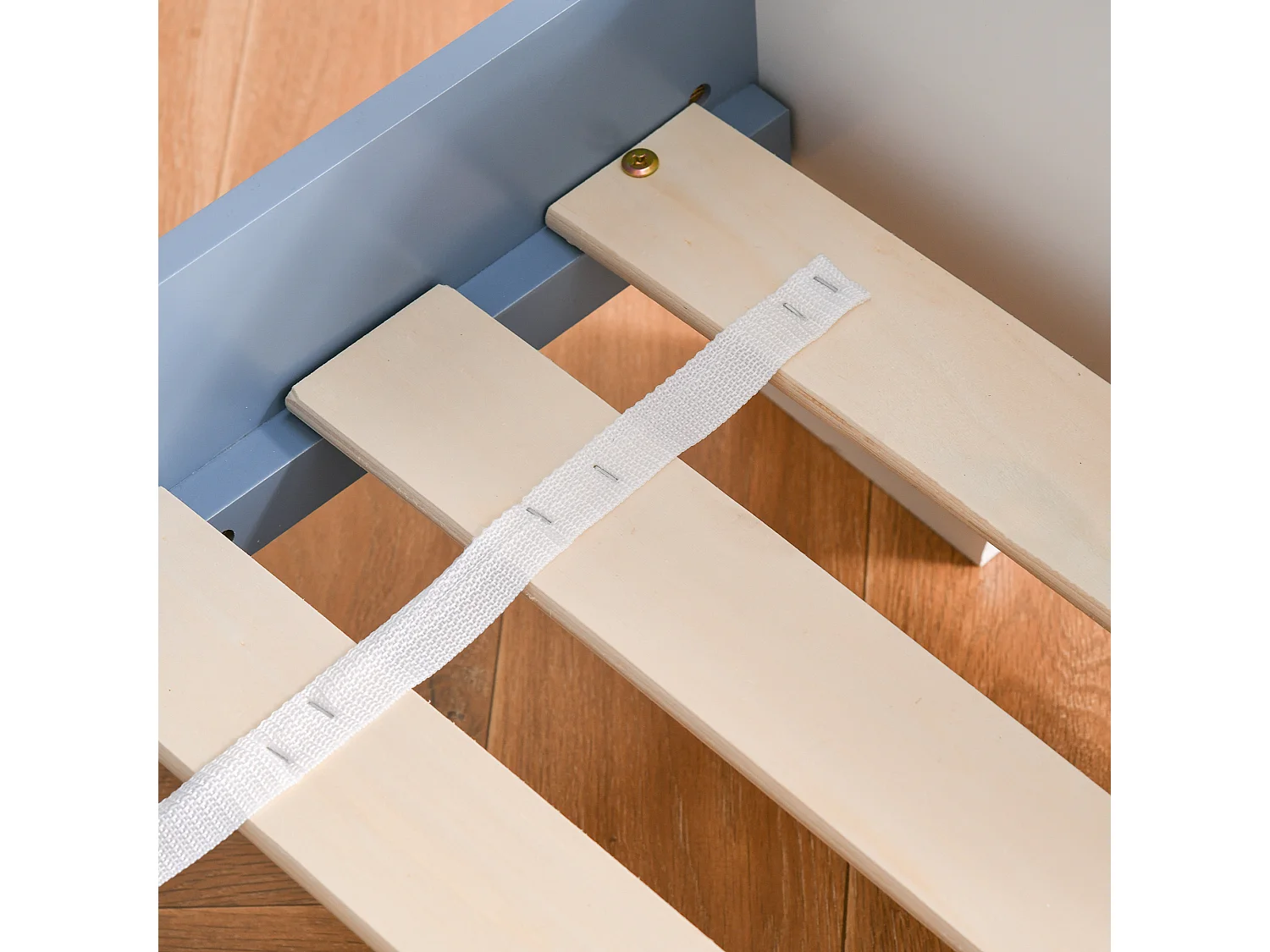 Letto basso per bambini 3+ anni con sponde lettino mdf blu bianco