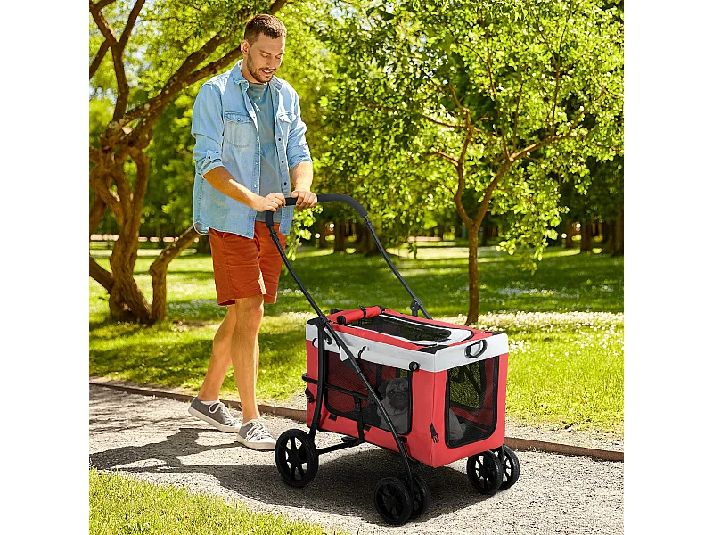 Passeggino per cani taglia piccola e mini con guinzagli e custodia