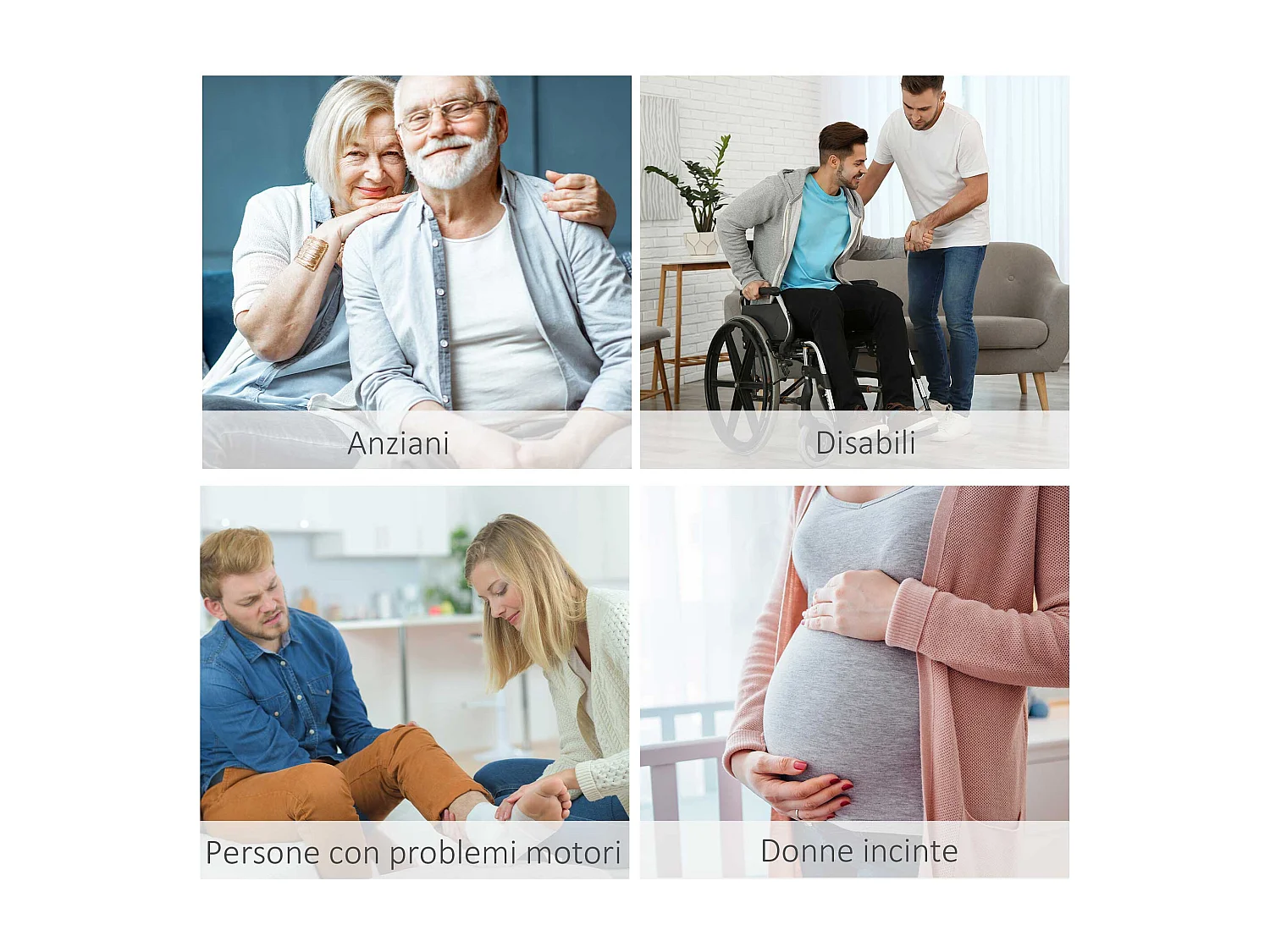 Sedia per doccia e vasca da bagno con braccioli e altezza regolabile