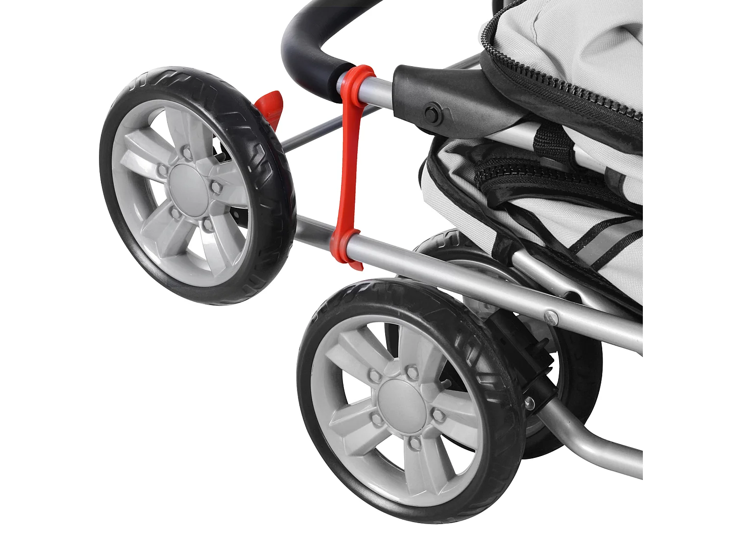 Passeggino per cani pieghevole cestino copertura tessuto oxford grigio