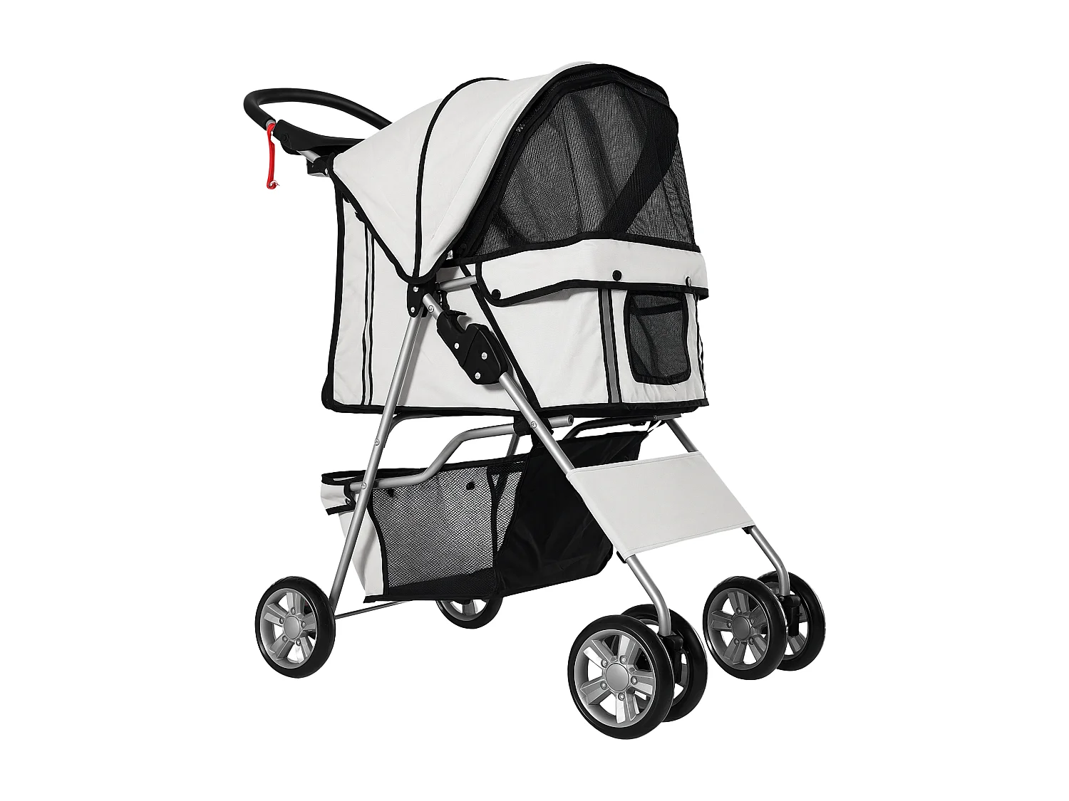 Passeggino per cani pieghevole cestino copertura tessuto oxford grigio