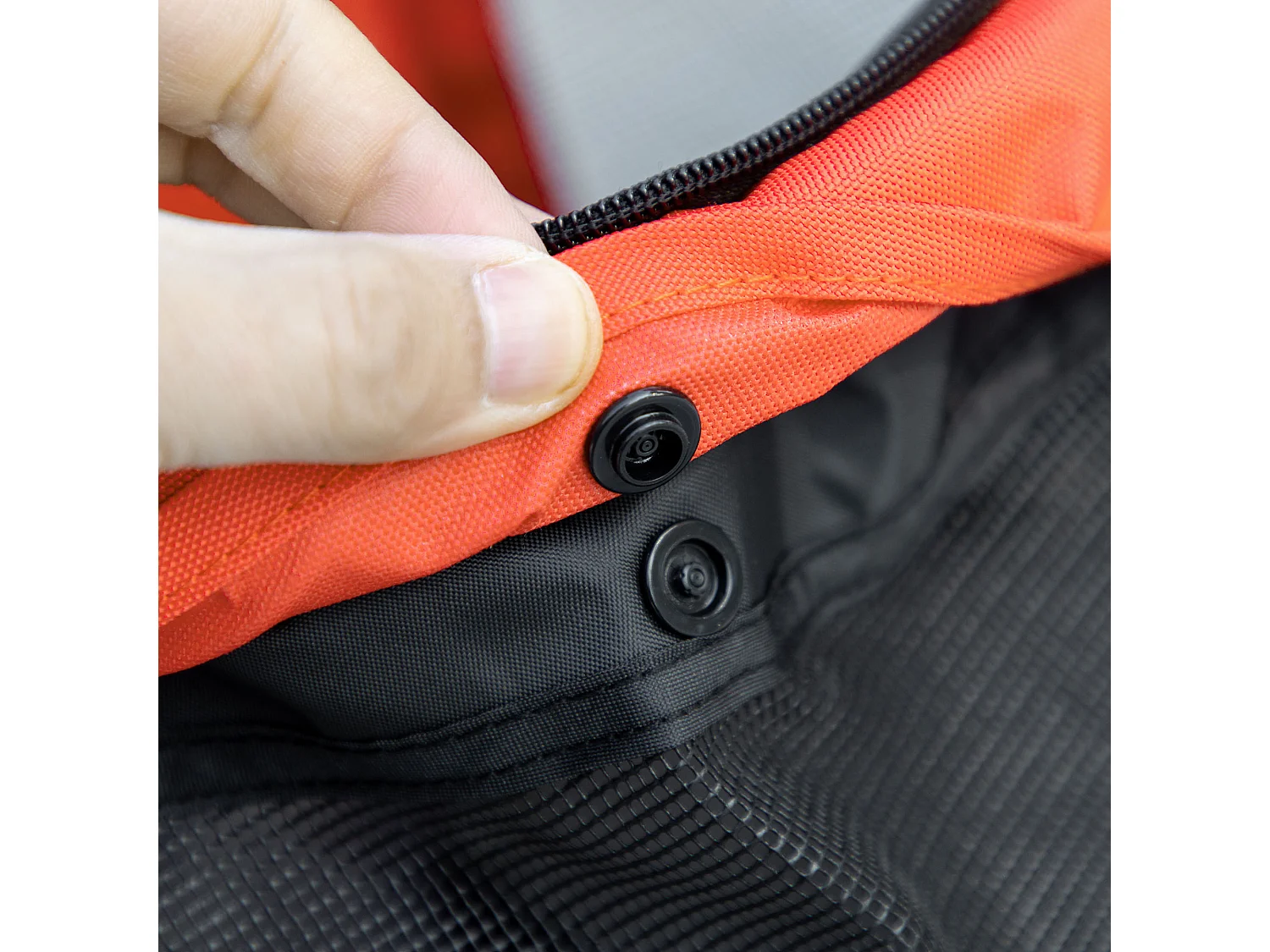 Passeggino per cani pieghevole con tettuccio regolabile rosso e nero