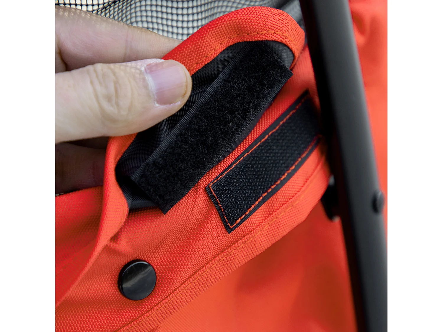 Passeggino per cani pieghevole con tettuccio regolabile rosso e nero