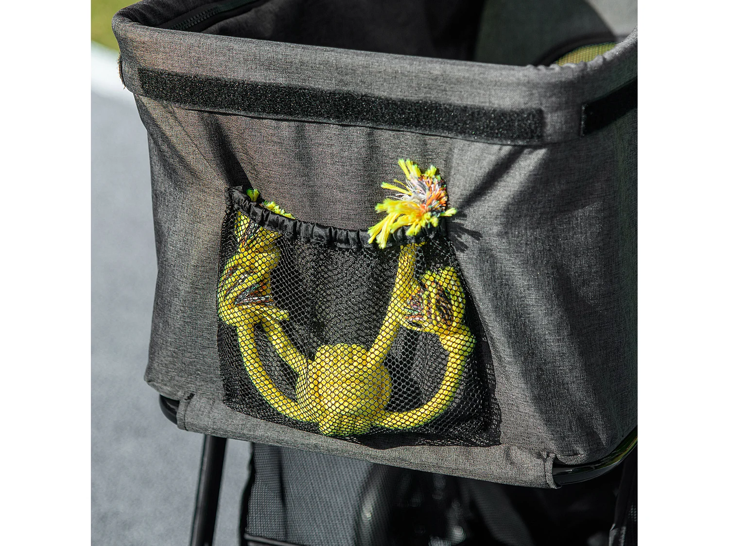 Passeggino per cani 3 in 1 convertibile in trasportino con cuscino grigio