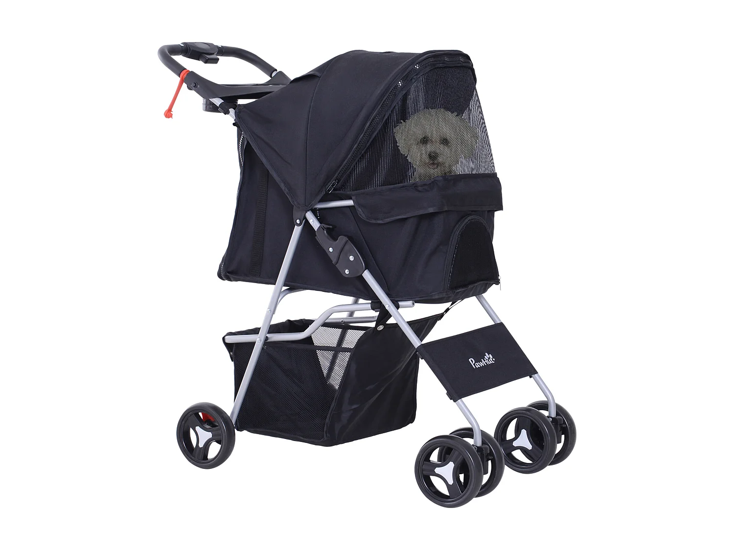 Passeggino per cani piccoli 15kg pieghevole nero