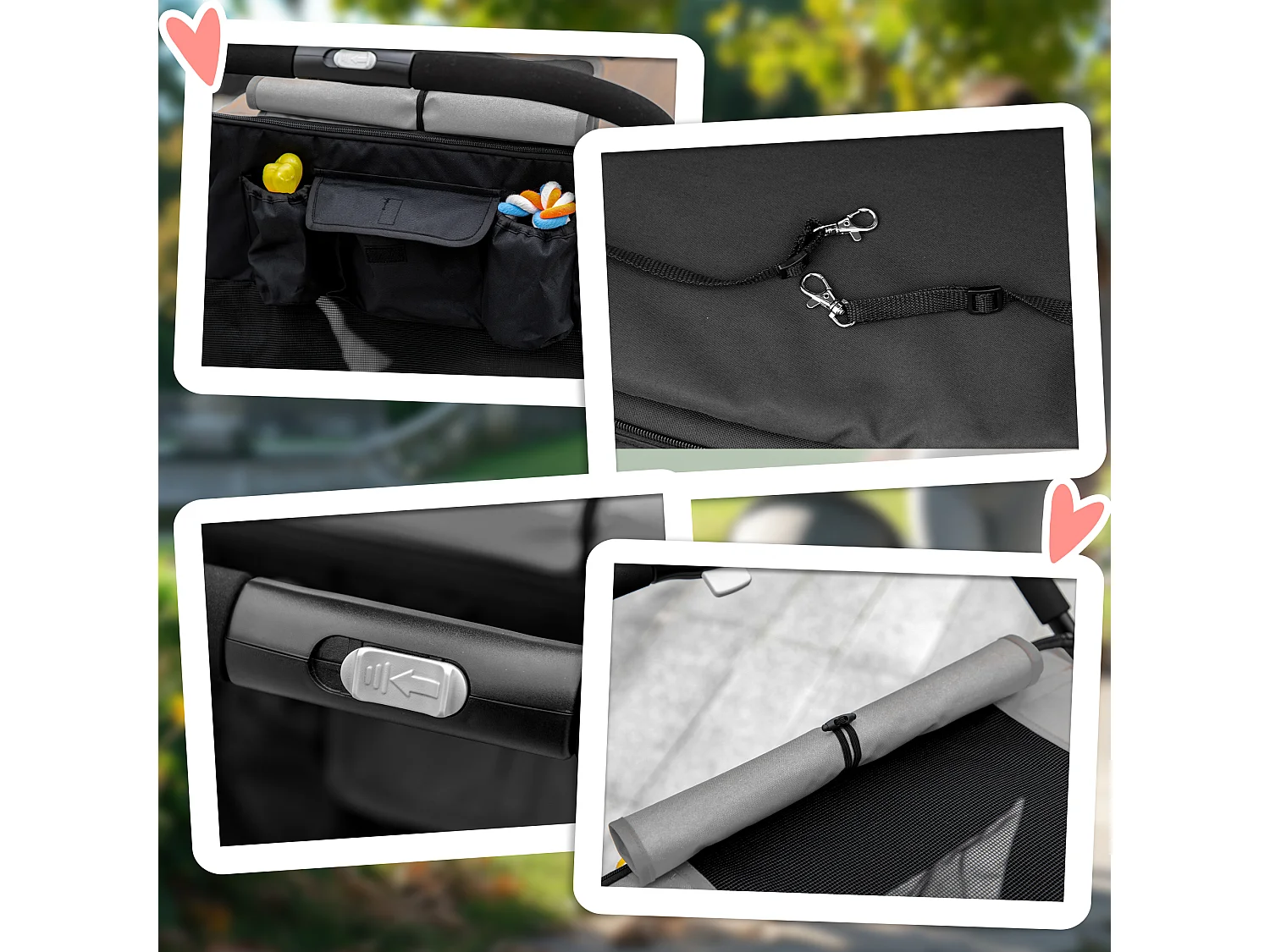 Passeggino per cani pieghevole con ingressi a cerniera grigio scuro