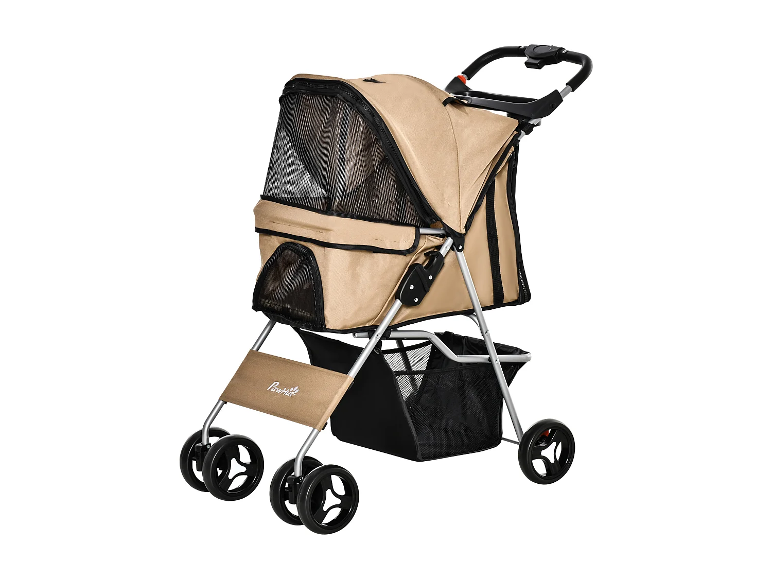 Passeggino per cani piccoli e mini pieghevole con cestino e rete caffè