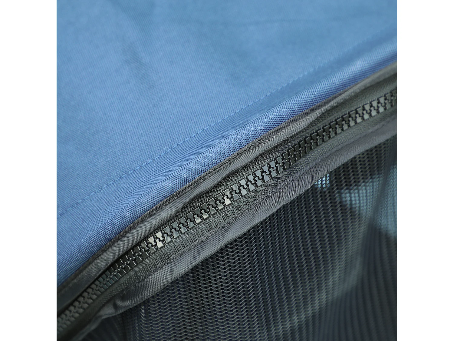 Passeggino per cani piccoli pieghevole con cestino e portabicchiere blu