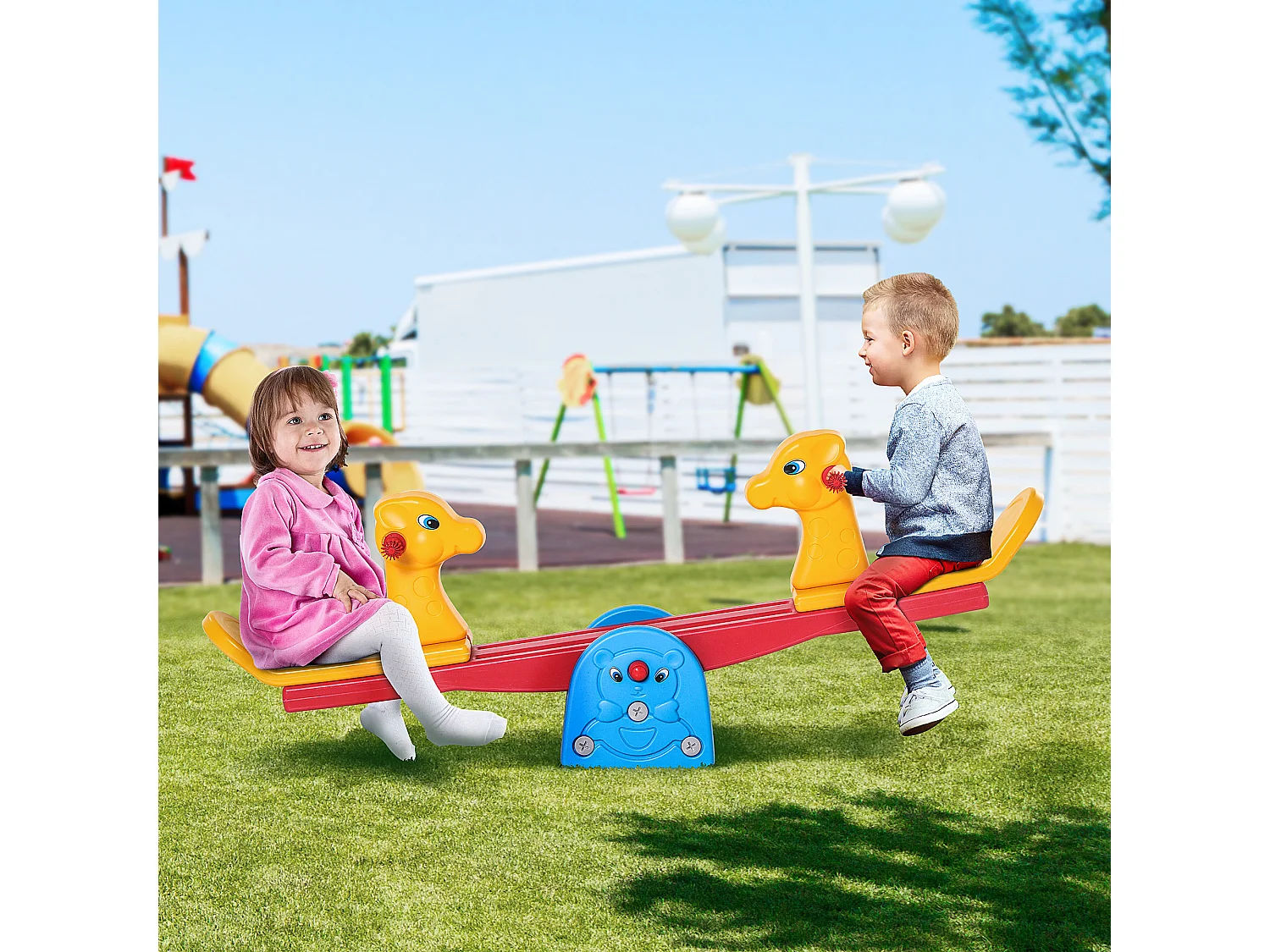 Altalena a bilancia per bimbi età 1-4 anni maniglie antiscivolo