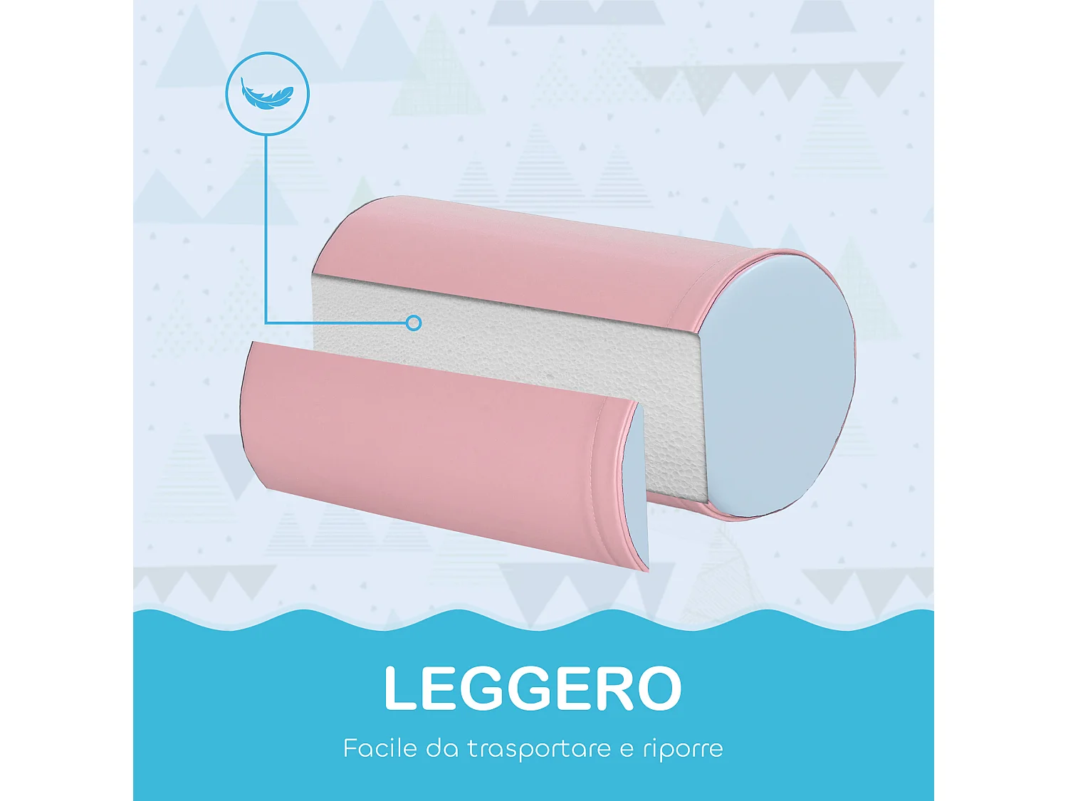 Set costruzioni morbide per bambini con 5 blocchi multicolore