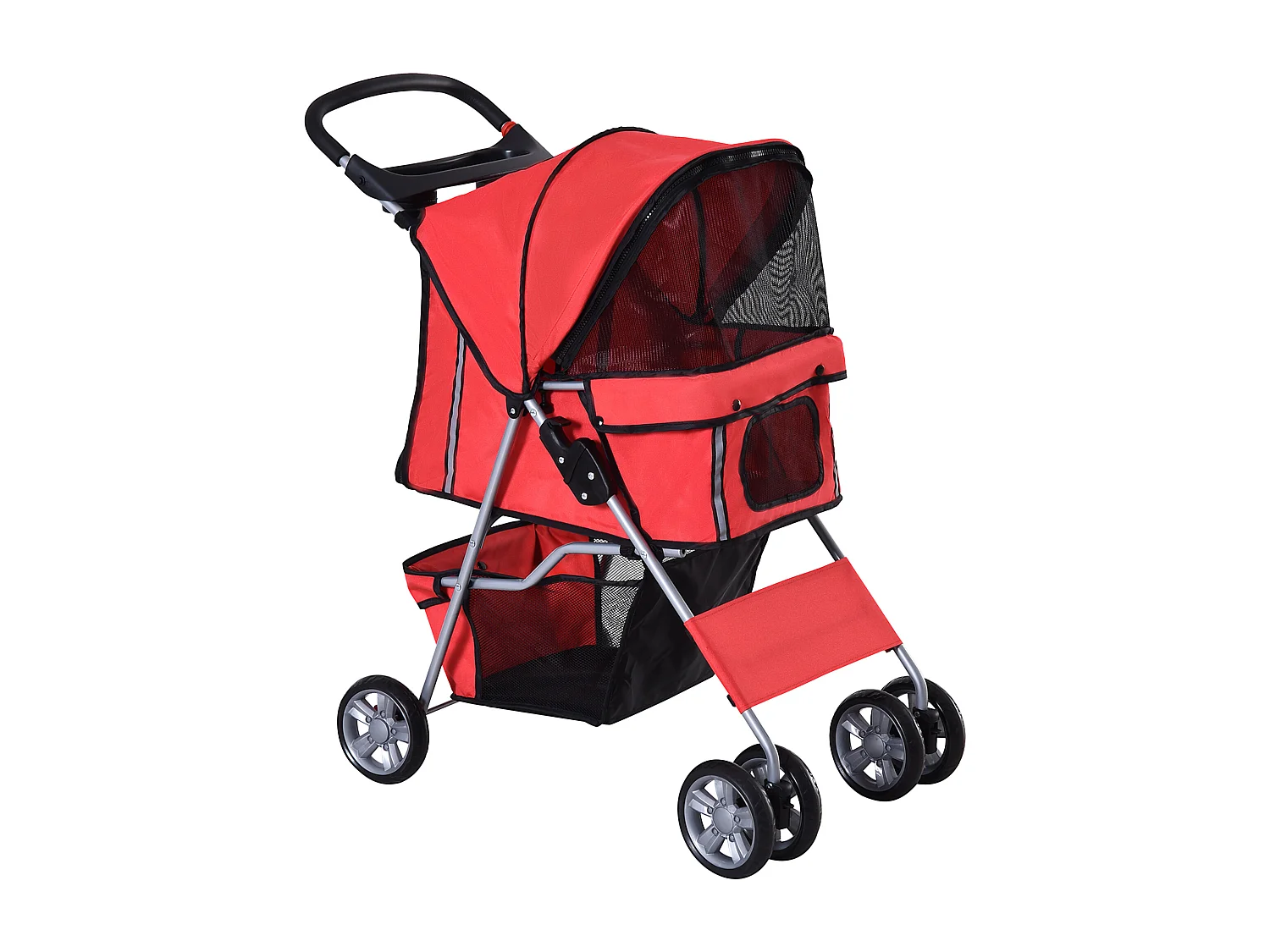 Passeggino per cani pieghevole cestino copertura tessuto oxford rosso