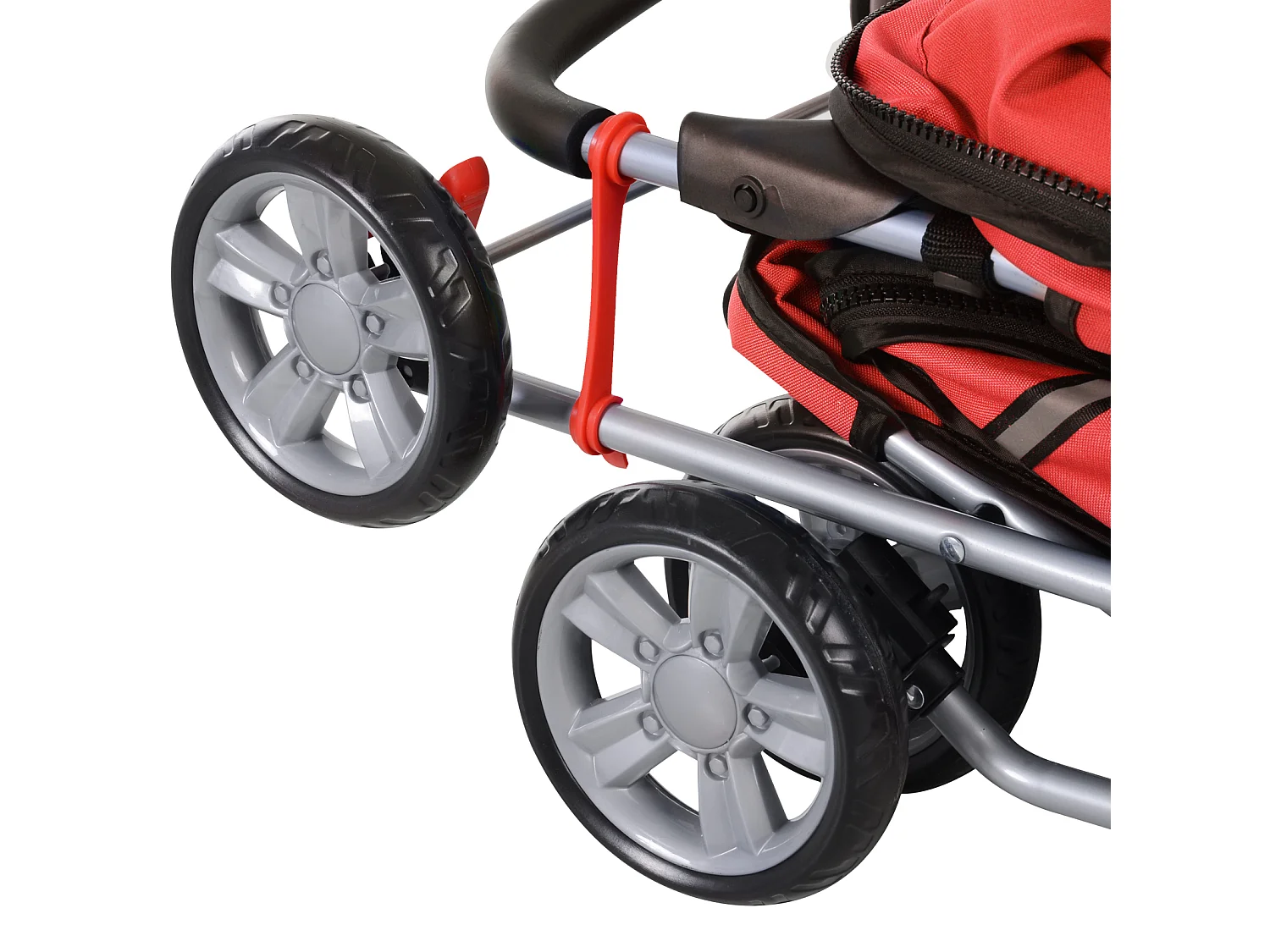 Passeggino per cani pieghevole cestino copertura tessuto oxford rosso