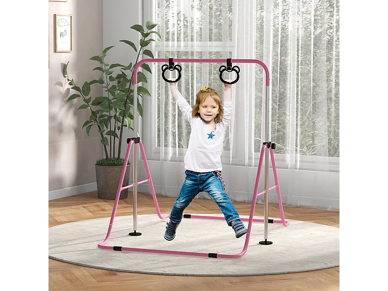 Sbarra ginnastica artistica per bambini 3+ anni in acciaio rosa