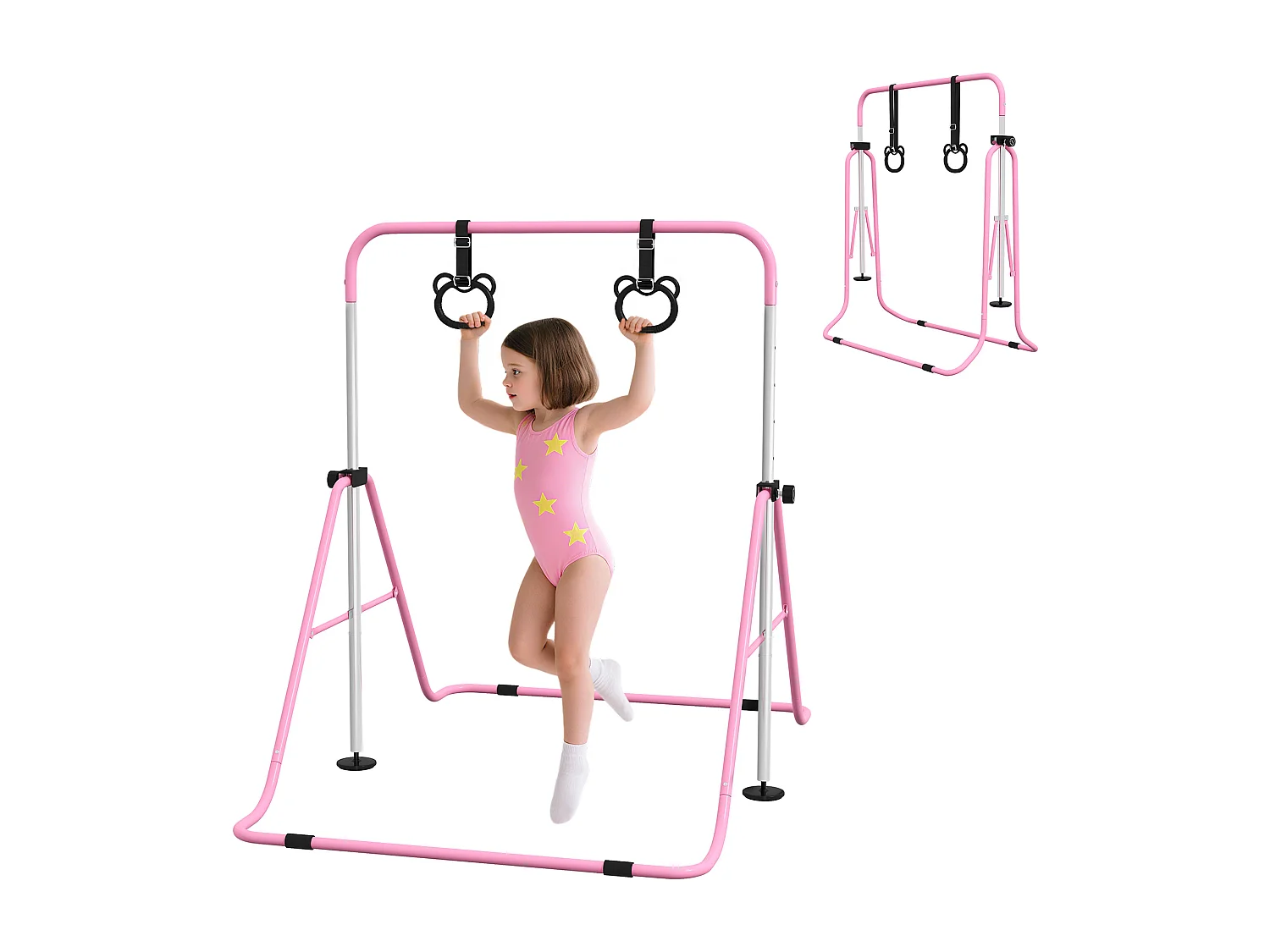 Sbarra ginnastica artistica per bambini 3+ anni in acciaio rosa