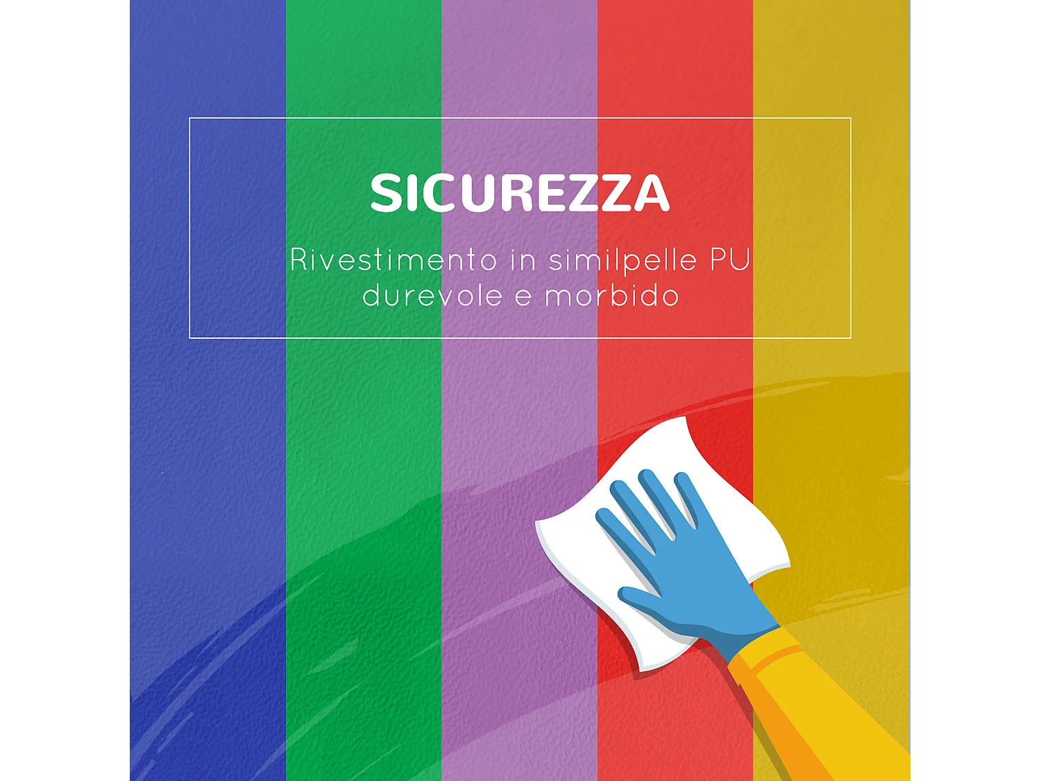 Set da gioco per bambini 12-36 mesi da 7 blocchi in pu epe multicolore