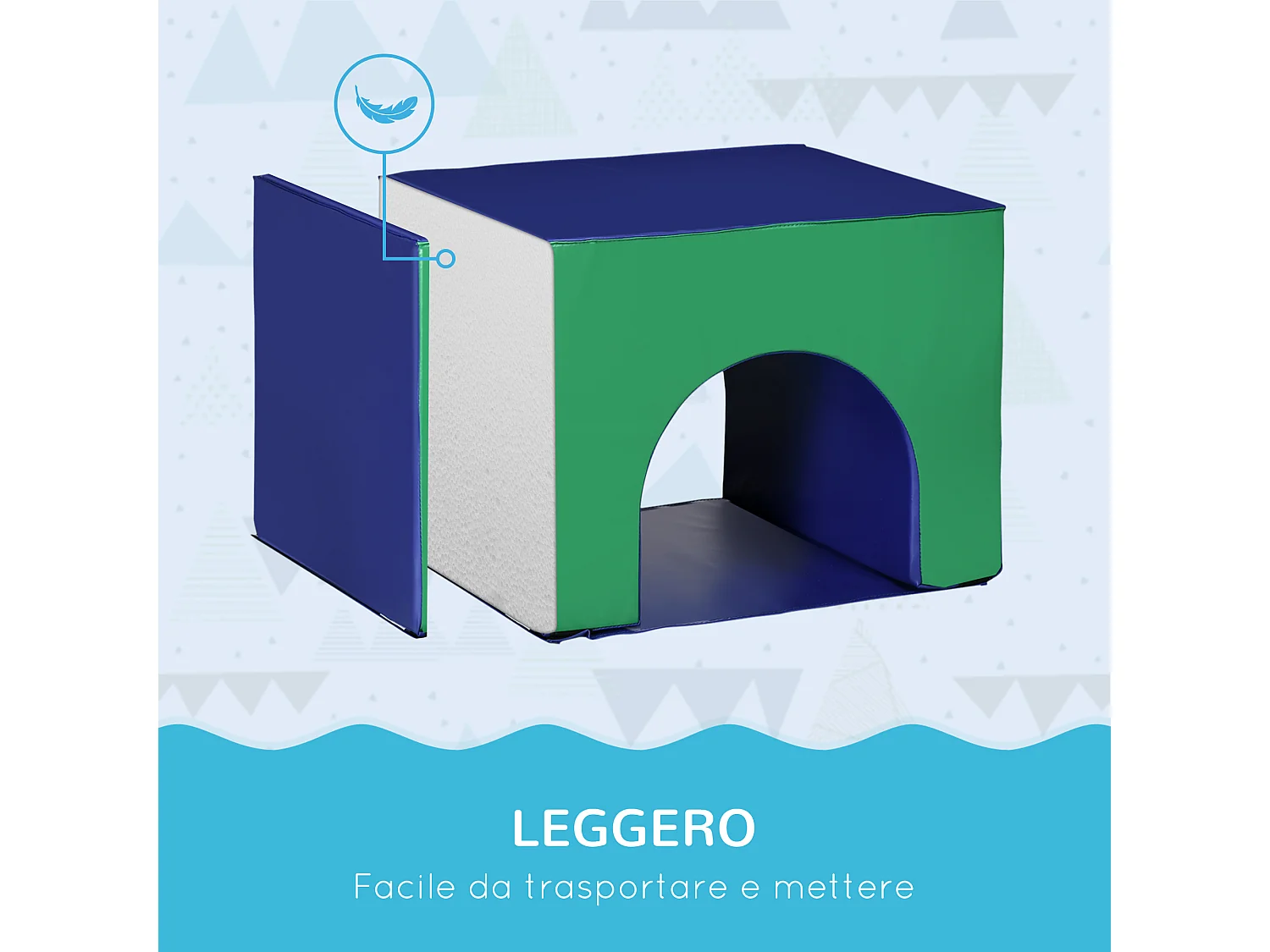 Set da gioco per bambini 12-36 mesi da 7 blocchi in pu epe multicolore