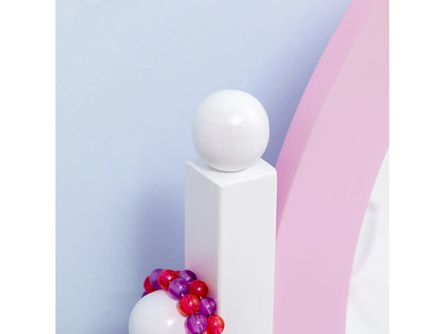 Set toeletta trucco per bambini 3-6 anni con sgabello e specchi rosa