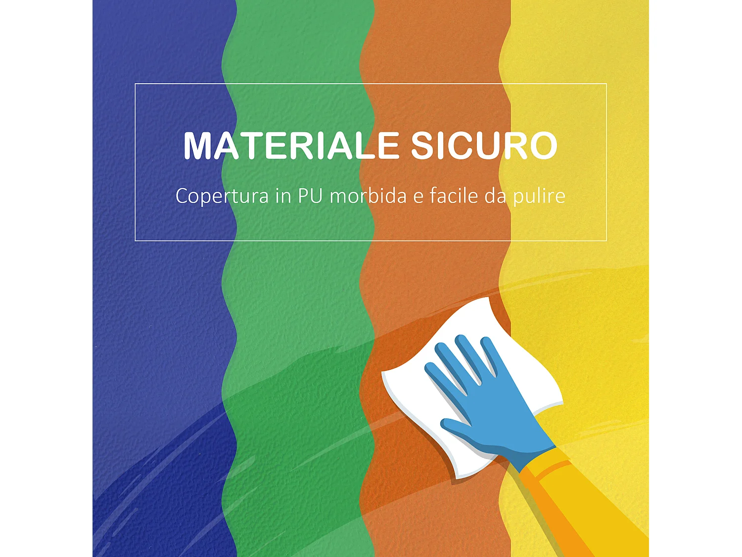 Set 7 blocchi di costruzioni morbide per bambini 1-3 anni multicolore