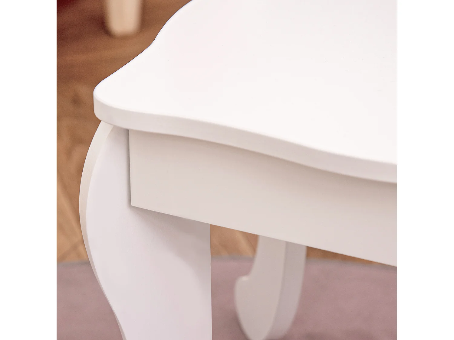 Toeletta per bambini con sgabello triplo specchio e cassetto