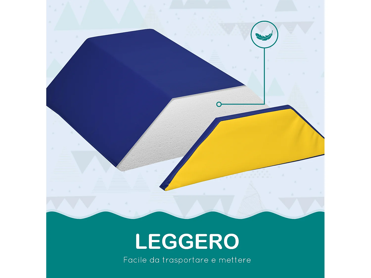 Costruzioni morbide per bambini con 5 blocchi a rettangolo e trapezio