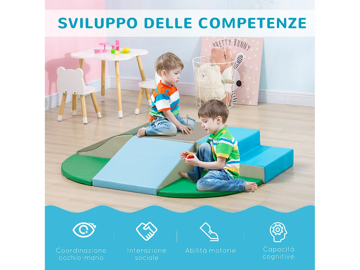 Set costruzioni morbide per bambini 1-3 anni da 6 pezzi multicolore
