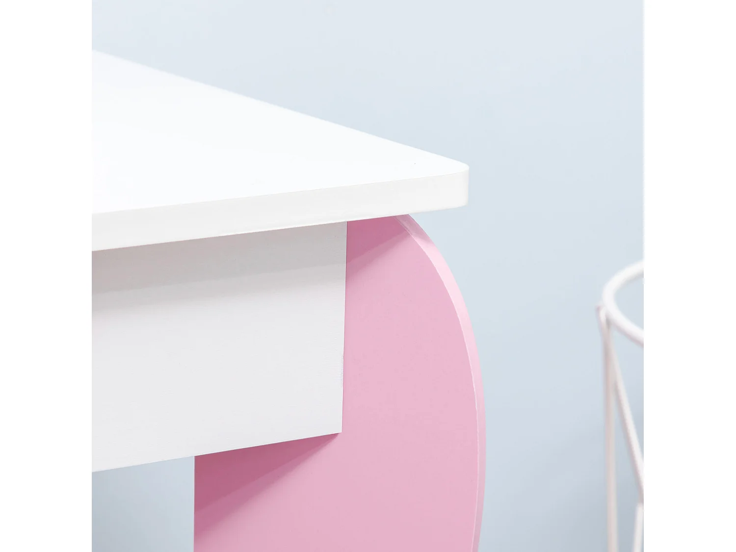 Set tavolo trucco con sgabello e specchio in mdf età 3-6 anni