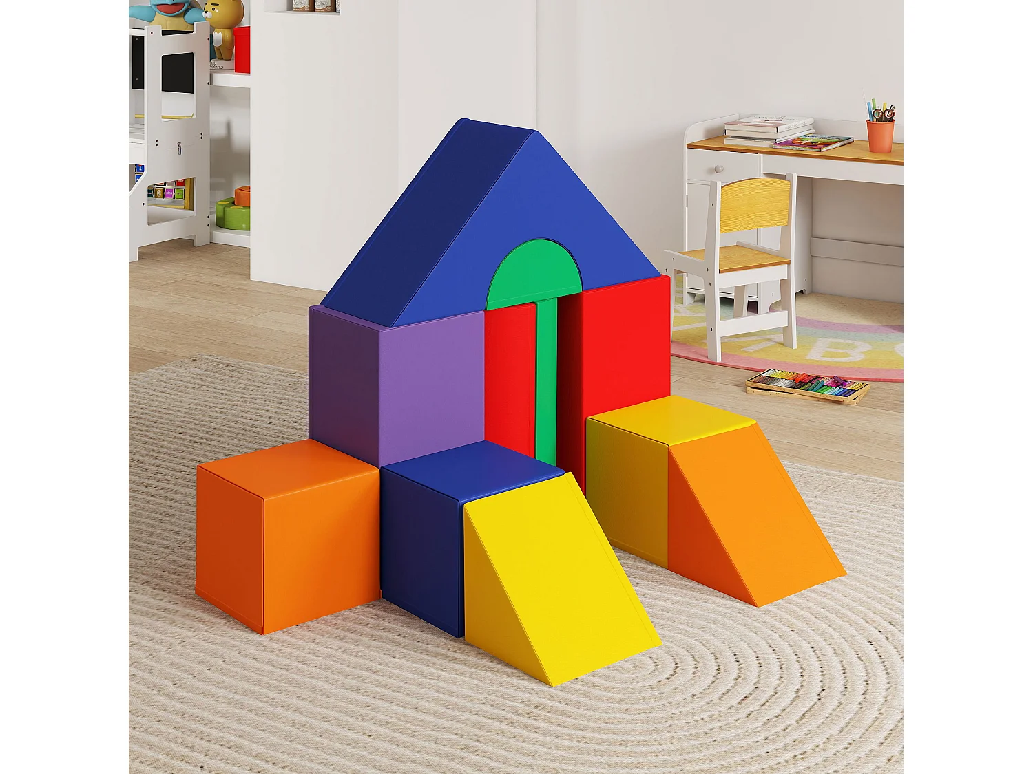 Set costruzioni morbide per bambini 1-3 anni con 11 forme colori vari