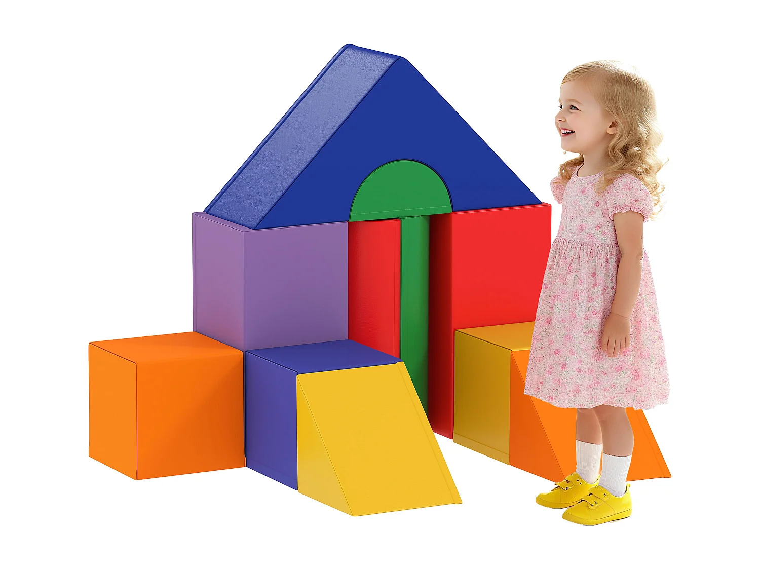 Set costruzioni morbide per bambini 1-3 anni con 11 forme colori vari