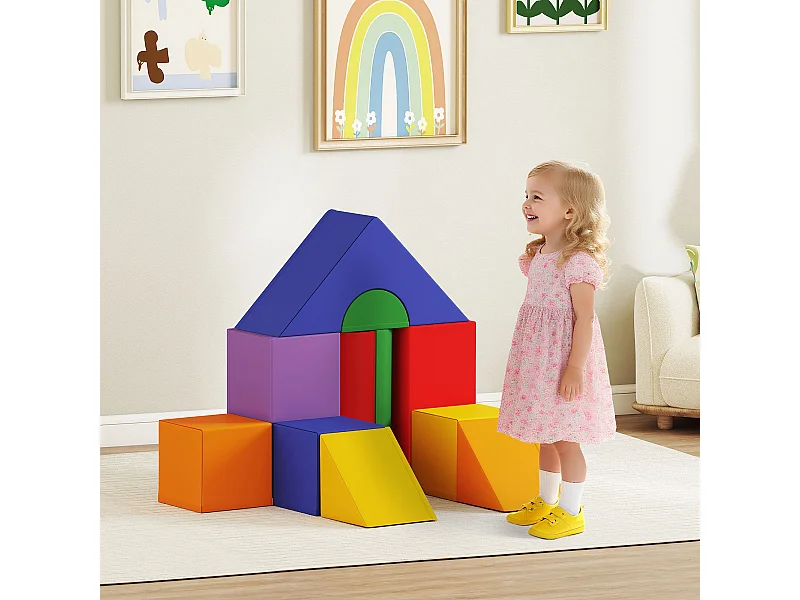 Set costruzioni morbide per bambini 1-3 anni con 11 forme colori vari
