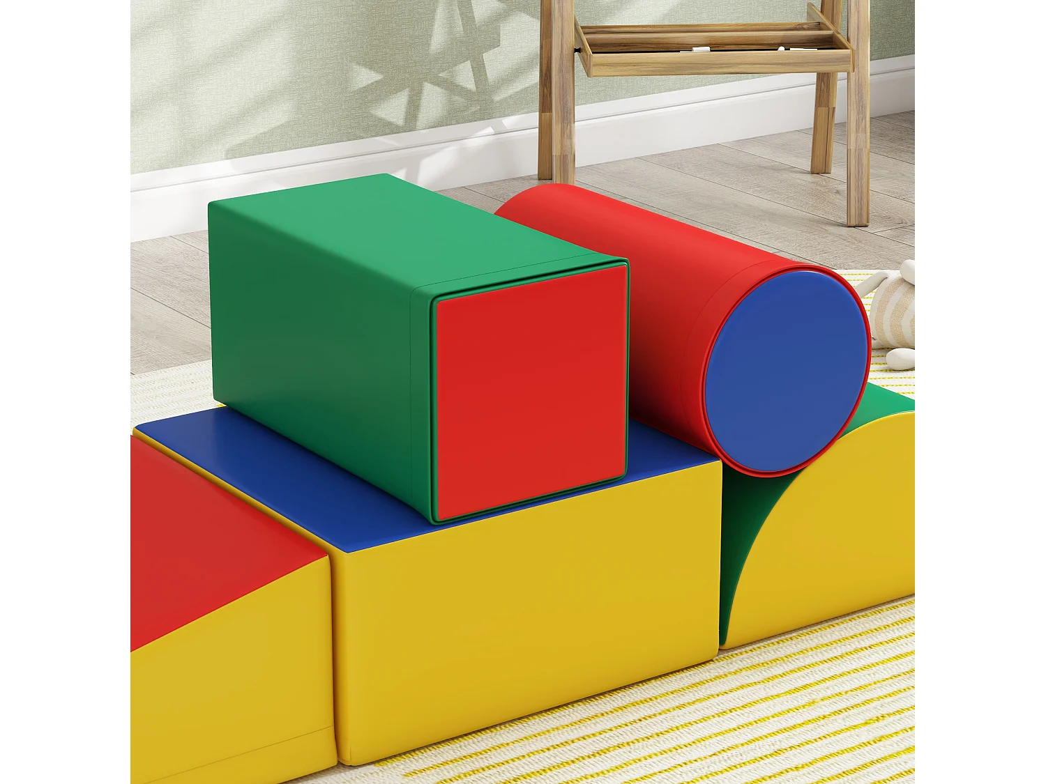 Set costruzioni morbide per bimbi piccoli con 5 blocchi multicolore
