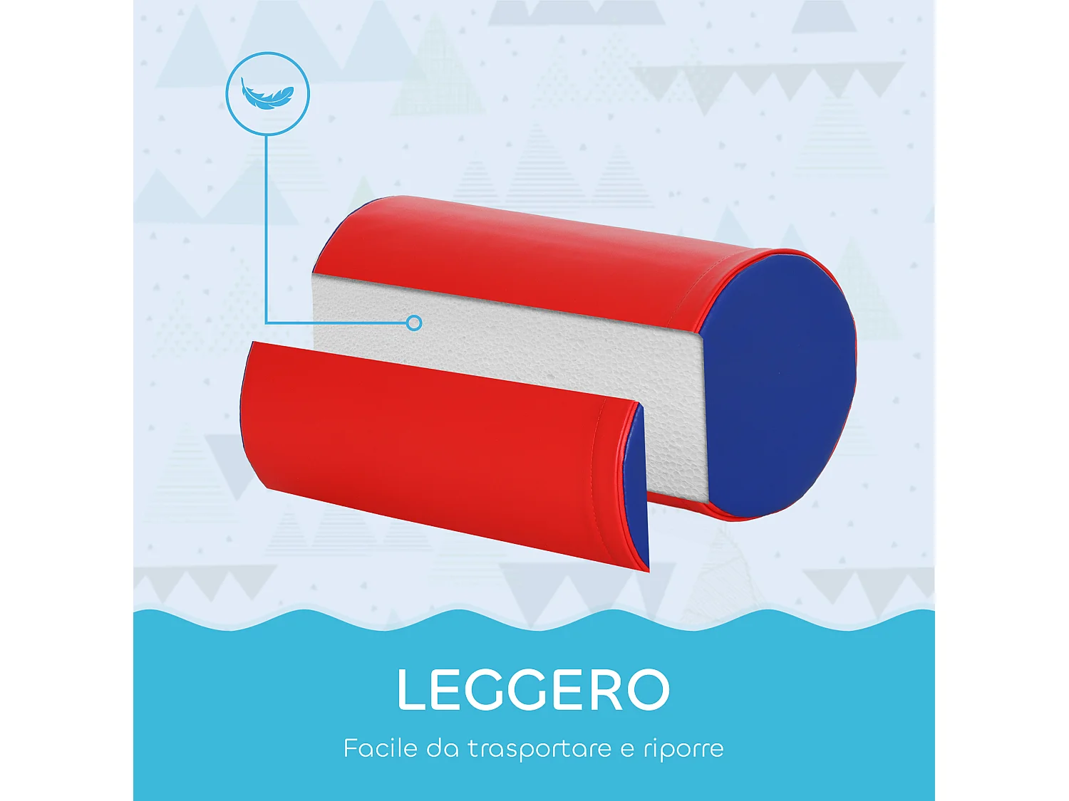 Set costruzioni morbide per bimbi piccoli con 5 blocchi multicolore