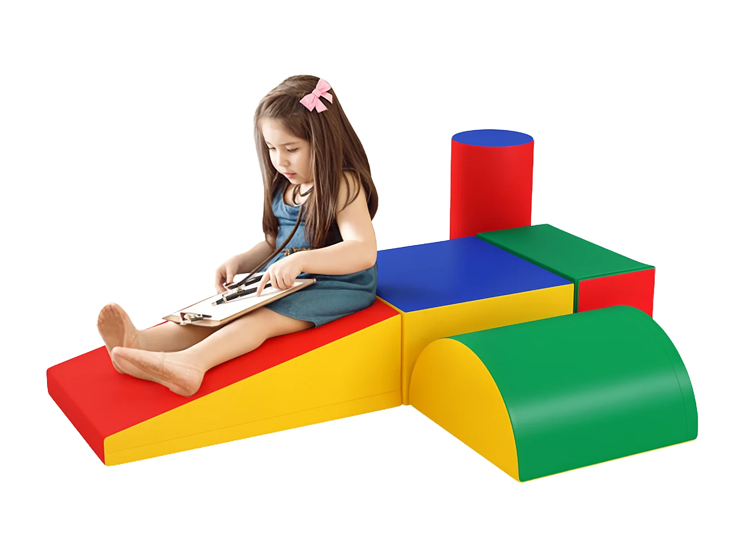 Set costruzioni morbide per bimbi piccoli con 5 blocchi multicolore