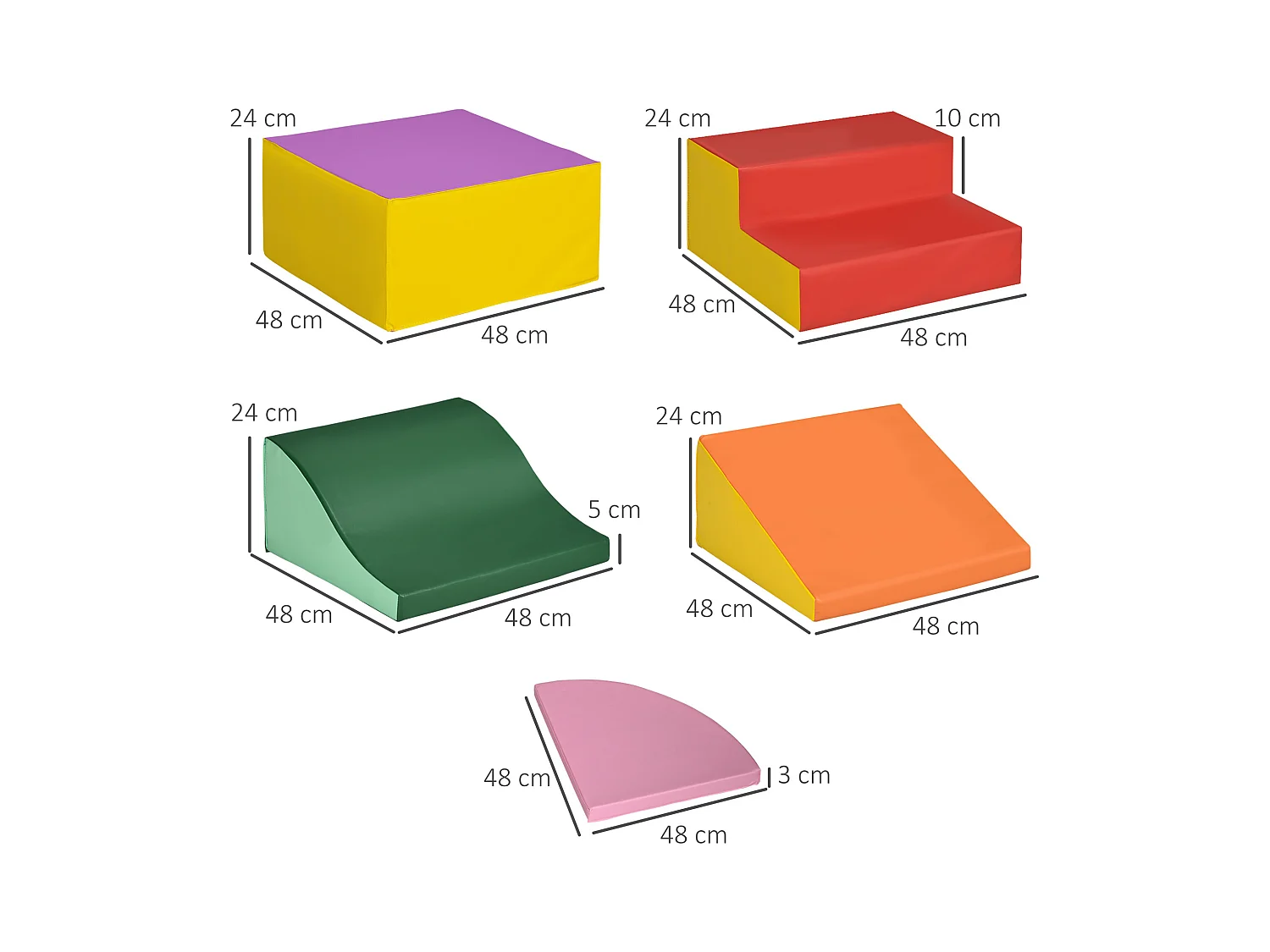 Set di costruzioni morbide per bambini 1-3 anni da 6 pezzi multicolore