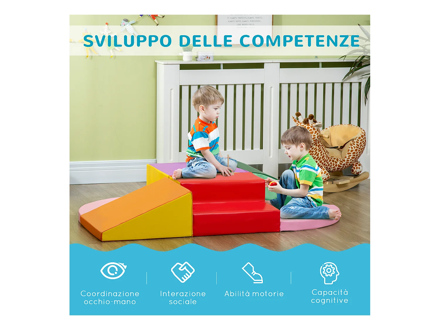 Set di costruzioni morbide per bambini 1-3 anni da 6 pezzi multicolore