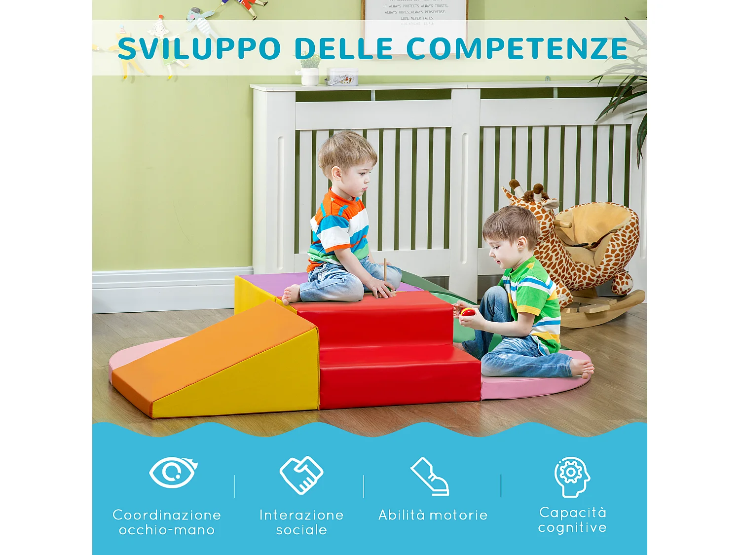 Set di costruzioni morbide per bambini 1-3 anni da 6 pezzi multicolore