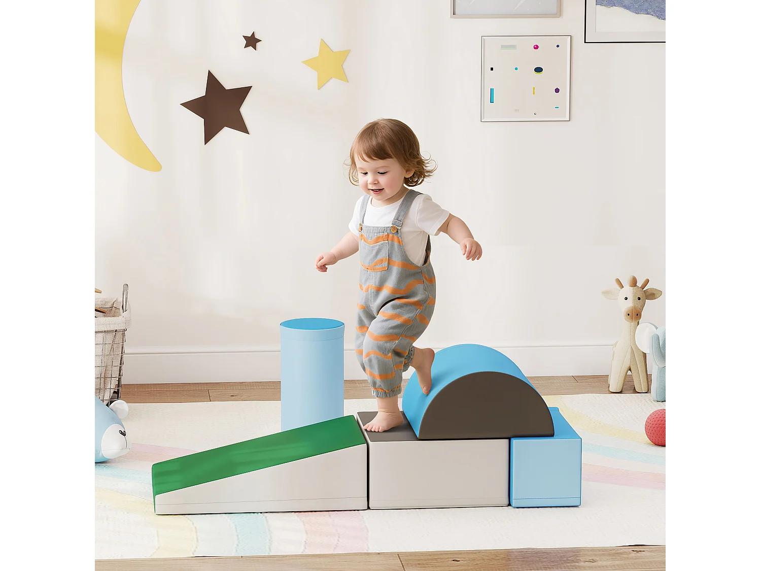 Set 5 costruzioni morbide per bambini età 1-3 anni multicolore