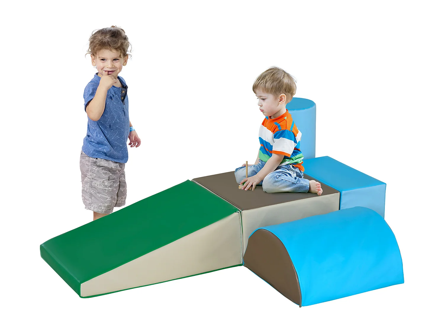 Set 5 costruzioni morbide per bambini età 1-3 anni multicolore