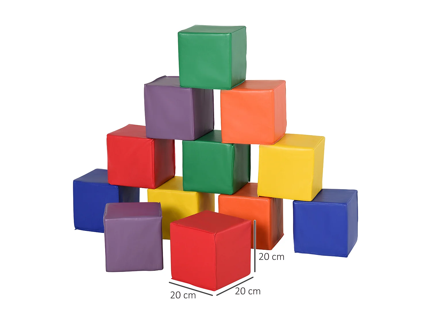 Set 12 cubi morbidi gioco per bambini educativo età 12-36 mesi