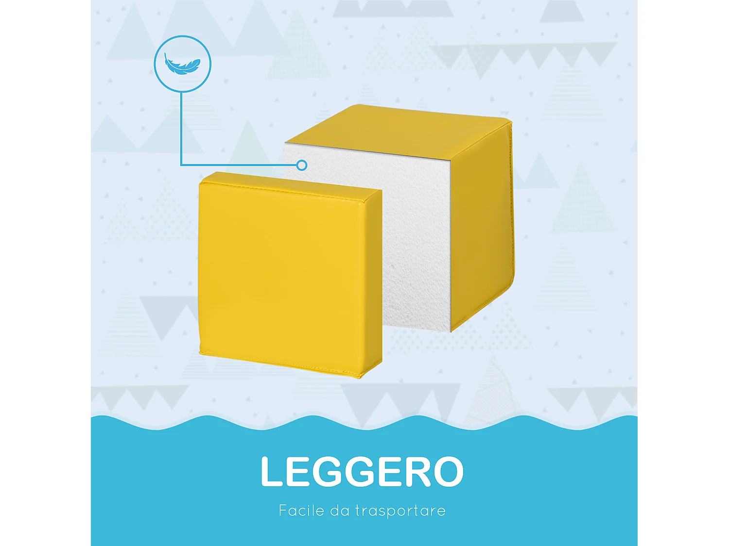 Set 12 cubi morbidi gioco per bambini educativo età 12-36 mesi