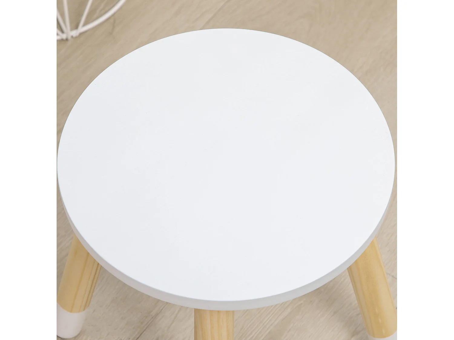 Tavolo trucco per bambini con sgabello specchio e cassetti bianco