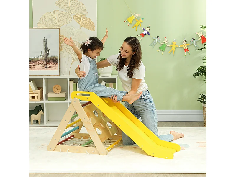Gioco per bambini con triangolo montessori 5 in 1 in legno di pino