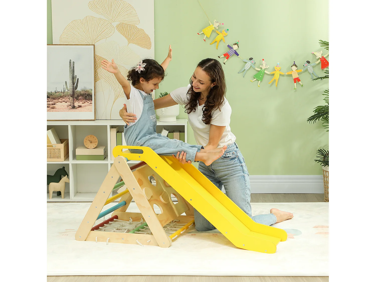 Gioco per bambini con triangolo montessori 5 in 1 in legno di pino