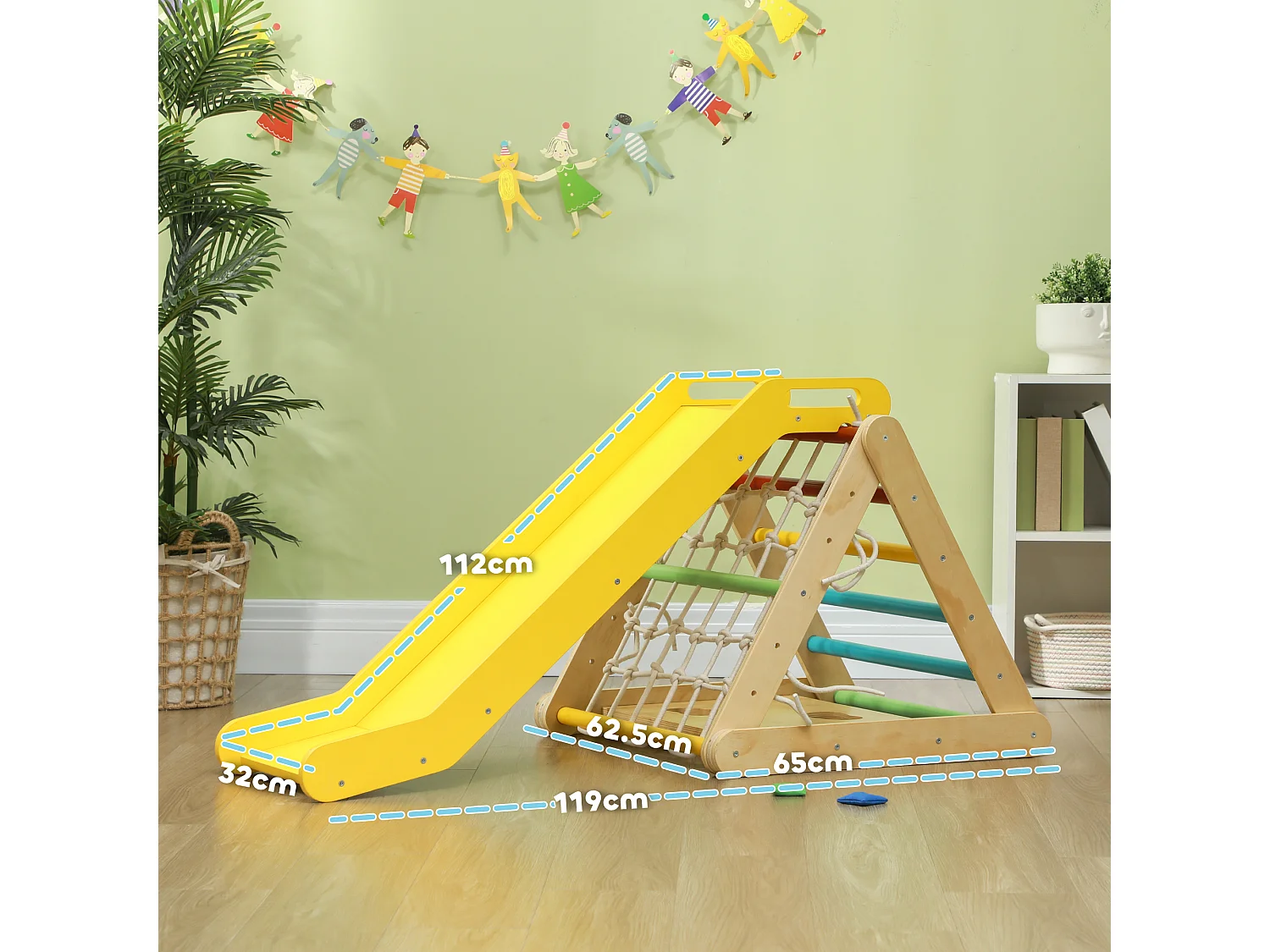 Gioco per bambini con triangolo montessori 5 in 1 in legno di pino