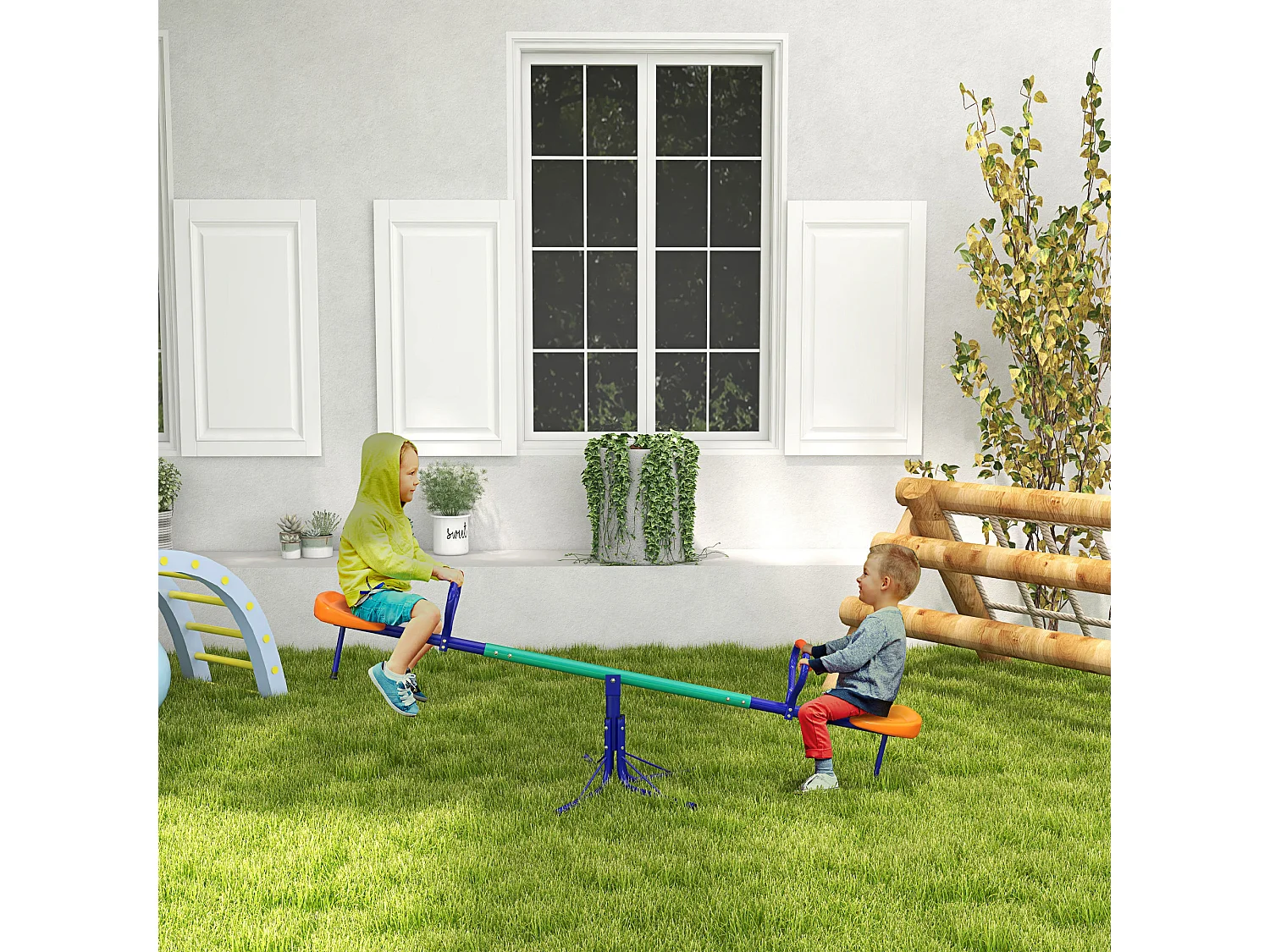 Altalena a bilico per bambini 3-8 anni in acciaio e pp multicolore