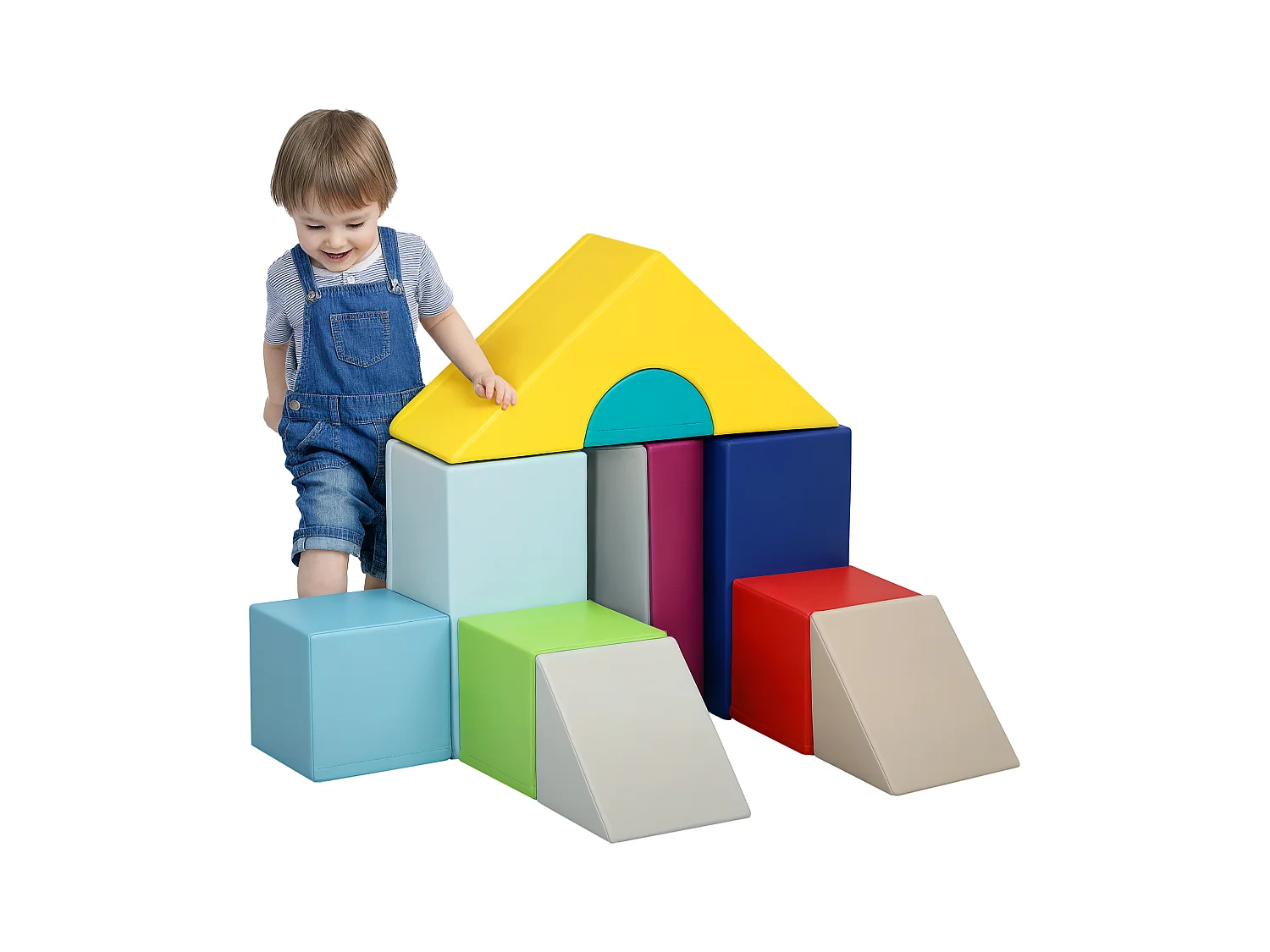 Set costruzioni morbide per bambini 1-3 anni con 11 forme multicolore