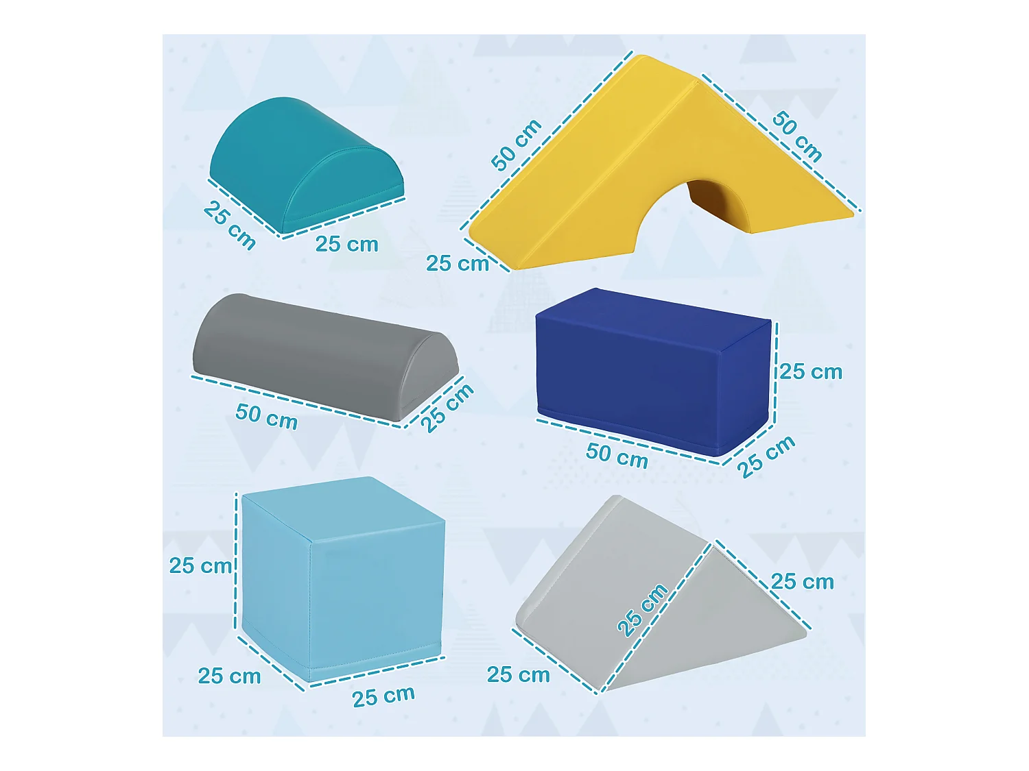 Set costruzioni morbide per bambini 1-3 anni con 11 forme multicolore