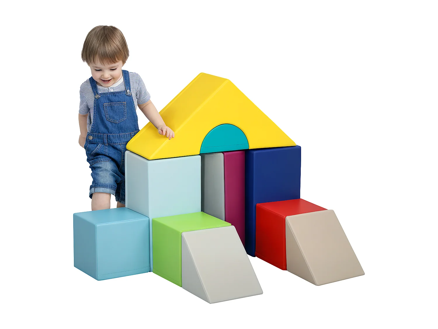 Set costruzioni morbide per bambini 1-3 anni con 11 forme multicolore