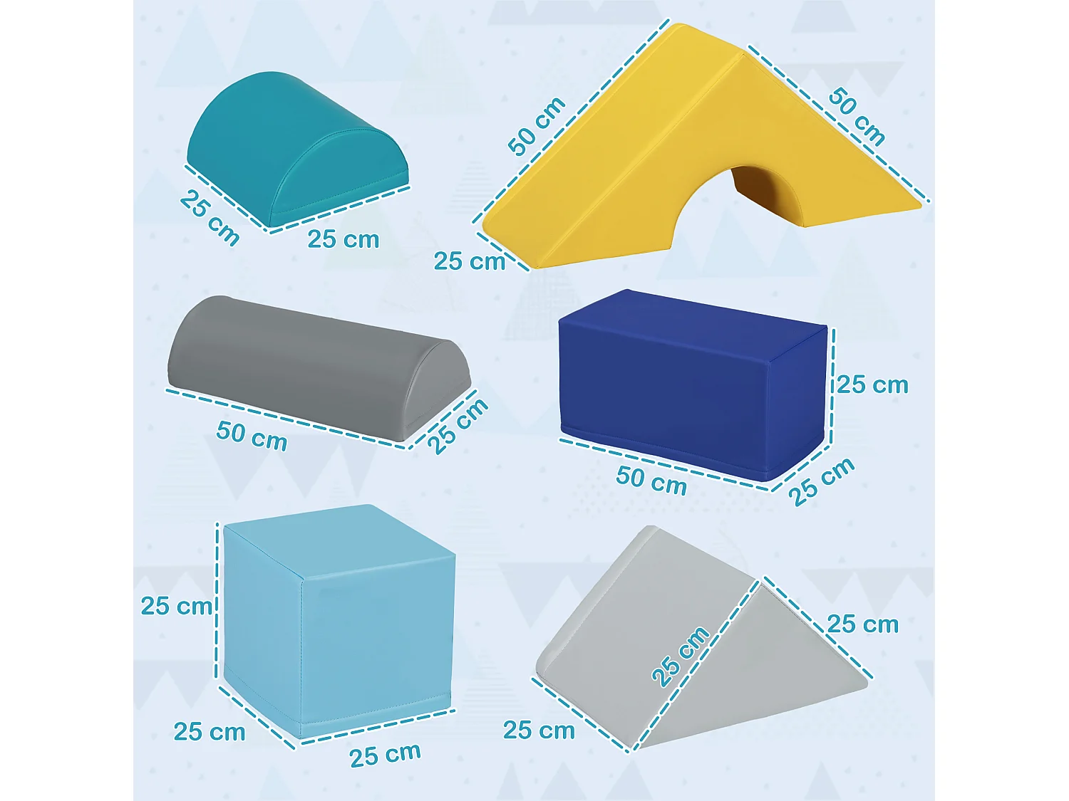 Set costruzioni morbide per bambini 1-3 anni con 11 forme multicolore