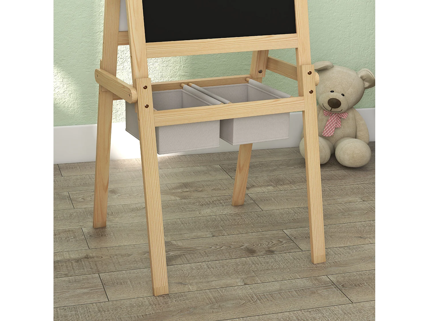 Cavalletto in legno 3in1 con lavagne per bambini 3-6 anni
