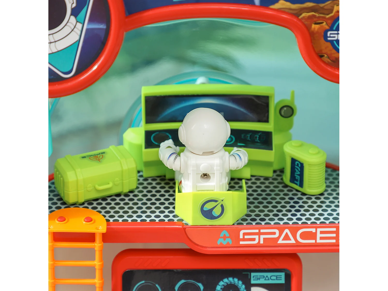 Banco da lavoro giocattolo da 21 pezzi a tema spaziale 45.5x24x52.5 cm